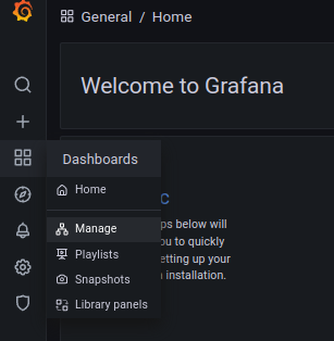 Grafana Manage Dashboard Option
